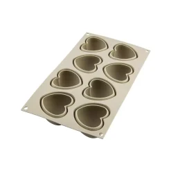 CUORICINO - STAMPO IN SILICONE N.8 CUORICINI 63X65 H 39 MM