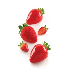 FRAGOLA120 - STAMPO IN SILICONE 60X77 H54 MM + SUPPORTO IN PLASTICA