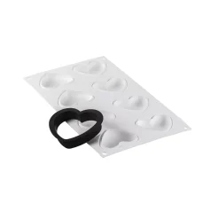 KIT MINI TARTE PETIT AMOUR- STAMPO IN SILICONE + 8 ANELLI CUORE