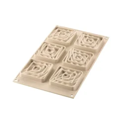 KIT MINI TARTE SAND - STAMPO IN SILICONE + 6 ANELLI 80X80 MM