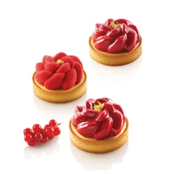 KIT TARTE RING FLEUR ø80 MM - SET STAMPO IN SILICONE + 6 ANELLI