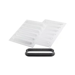 KIT TARTE RING OBLONG 146X34 MM - SET STAMPO IN SILICONE 133X21 + 6 ANELLI