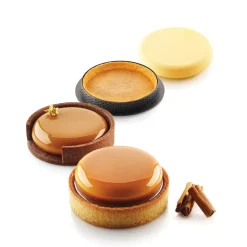 KIT TARTE RING ROUND ø80 MM - SET STAMPO IN SILICONE ø67 MM + 6 ANELLI