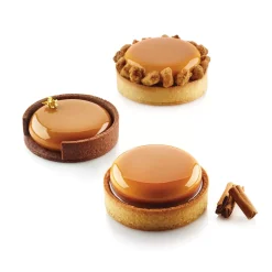 KIT TARTE RING ROUND ø80 MM - SET STAMPO IN SILICONE ø67 MM + 6 ANELLI