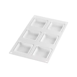 KIT TARTE RING SQUARE 80X80 MM - SET STAMPO IN SILICONE 67X67 MM + 6 ANELLI