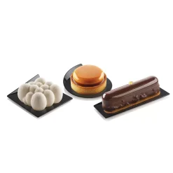 Set 100 Black Trays - Square 83x83 mm
