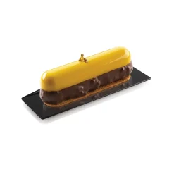 SET 100 COMPOSTABLE BLACK TRAYS - RECTANGLE 140X40 MM