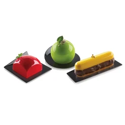 SET 100 COMPOSTABLE BLACK TRAYS - ROUND ø86 MM