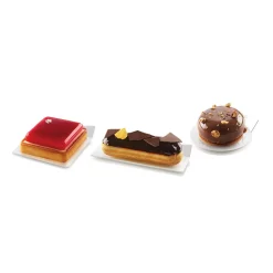 SET 100 WHITE TRAYS - RECTANGLE 140X40 MM